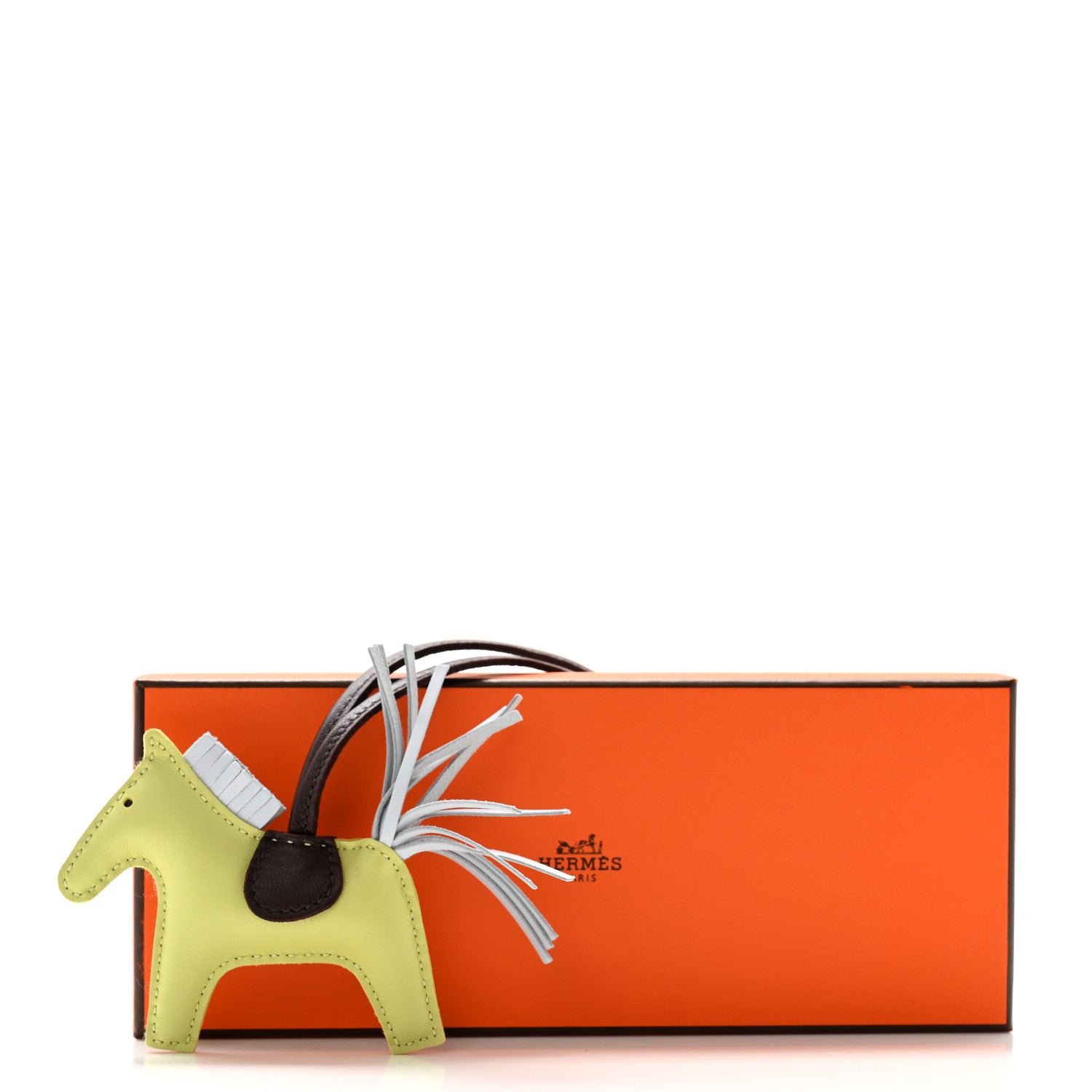 Hermes Milo Lambskin Grigri Rodeo Horse Bag Charm PM Jaune Bourgeon Bleu Brume Rouge Sellier 5 of 5