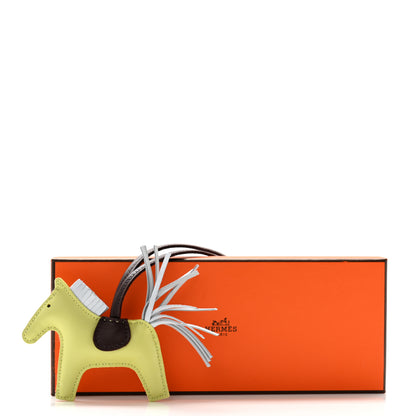 Hermes Milo Lambskin Grigri Rodeo Horse Bag Charm PM Jaune Bourgeon Bleu Brume Rouge Sellier 5 of 5