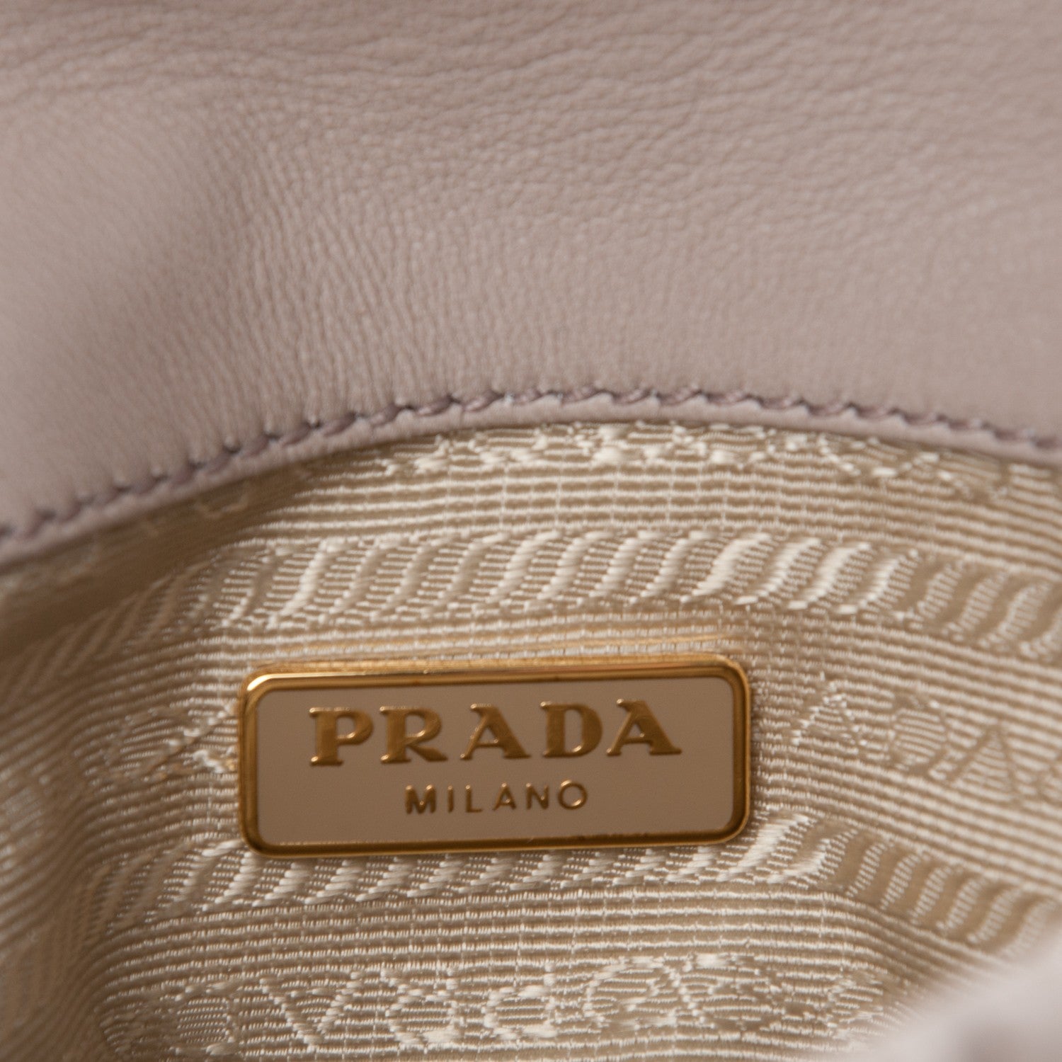 Prada Nappa Gaufre Ruched Wristlet Clutch Pomice 8 of 9
