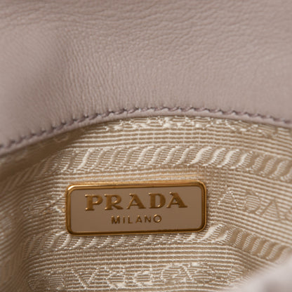 Prada Nappa Gaufre Ruched Wristlet Clutch Pomice 8 of 9