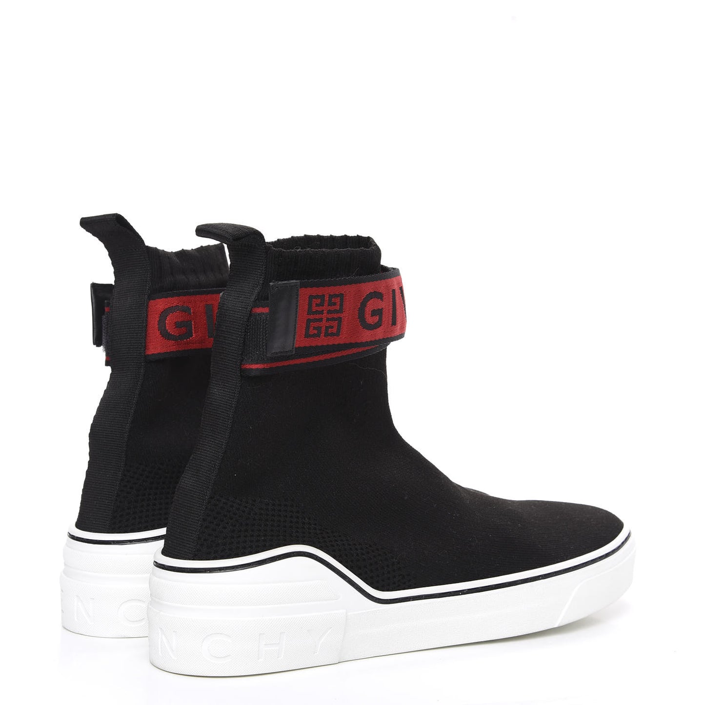 Technical Canvas Knit Mens George V Sock Sneakers 43 Black Red