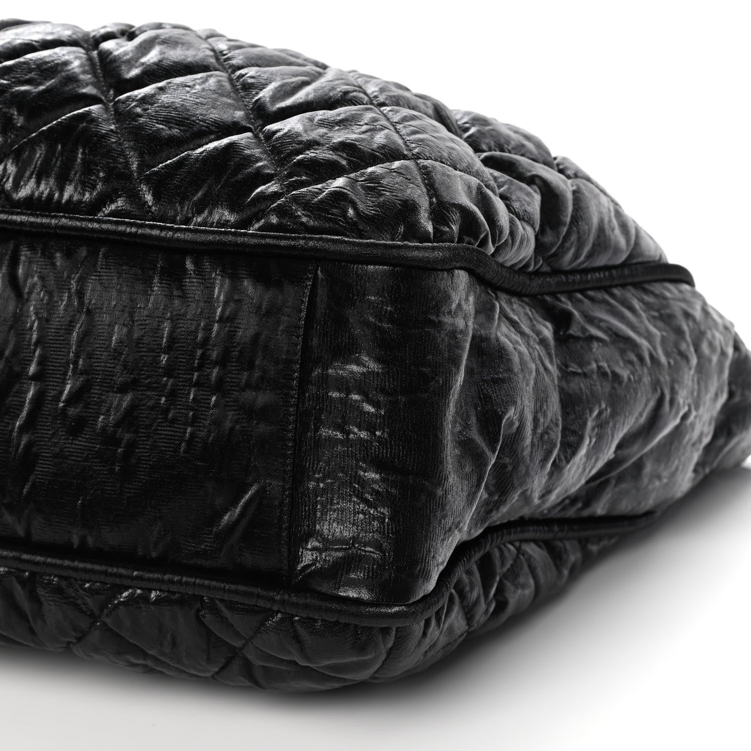 Chanel Crinkled Coated Canvas Le Marais Large Tote Black 8 of 11