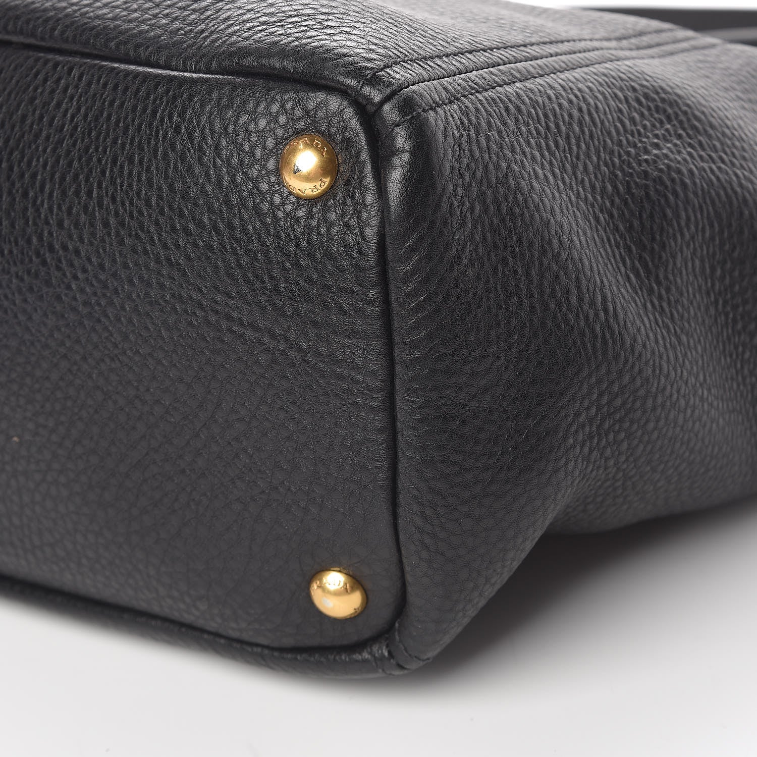 Prada Vitello Daino Side Pocket Tote Black 10 of 10