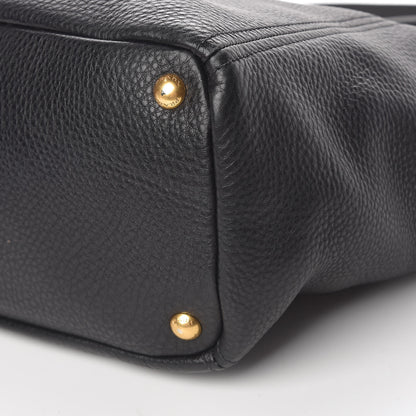 Prada Vitello Daino Side Pocket Tote Black 10 of 10