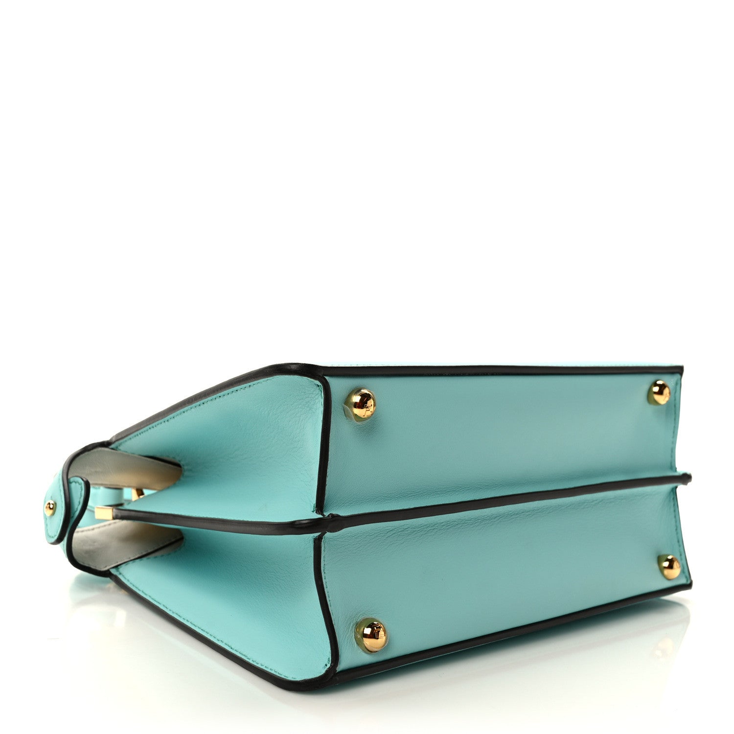 Fendi Vitello Seta Shiny Nappa Small Peekaboo I SEE U Satchel Real Tiffany White 4 of 9