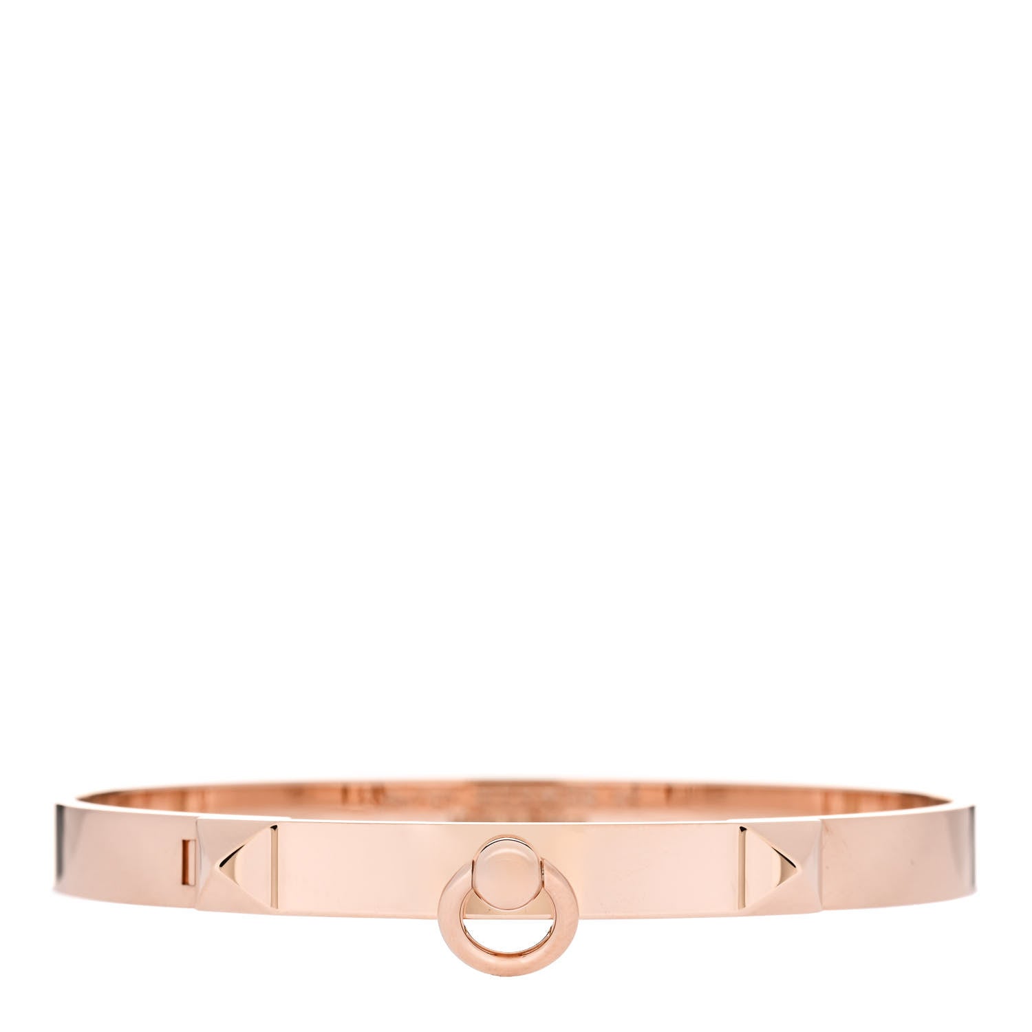 Hermes 18K Rose Gold PM Collier De Chien Bracelet ST 1 of 4