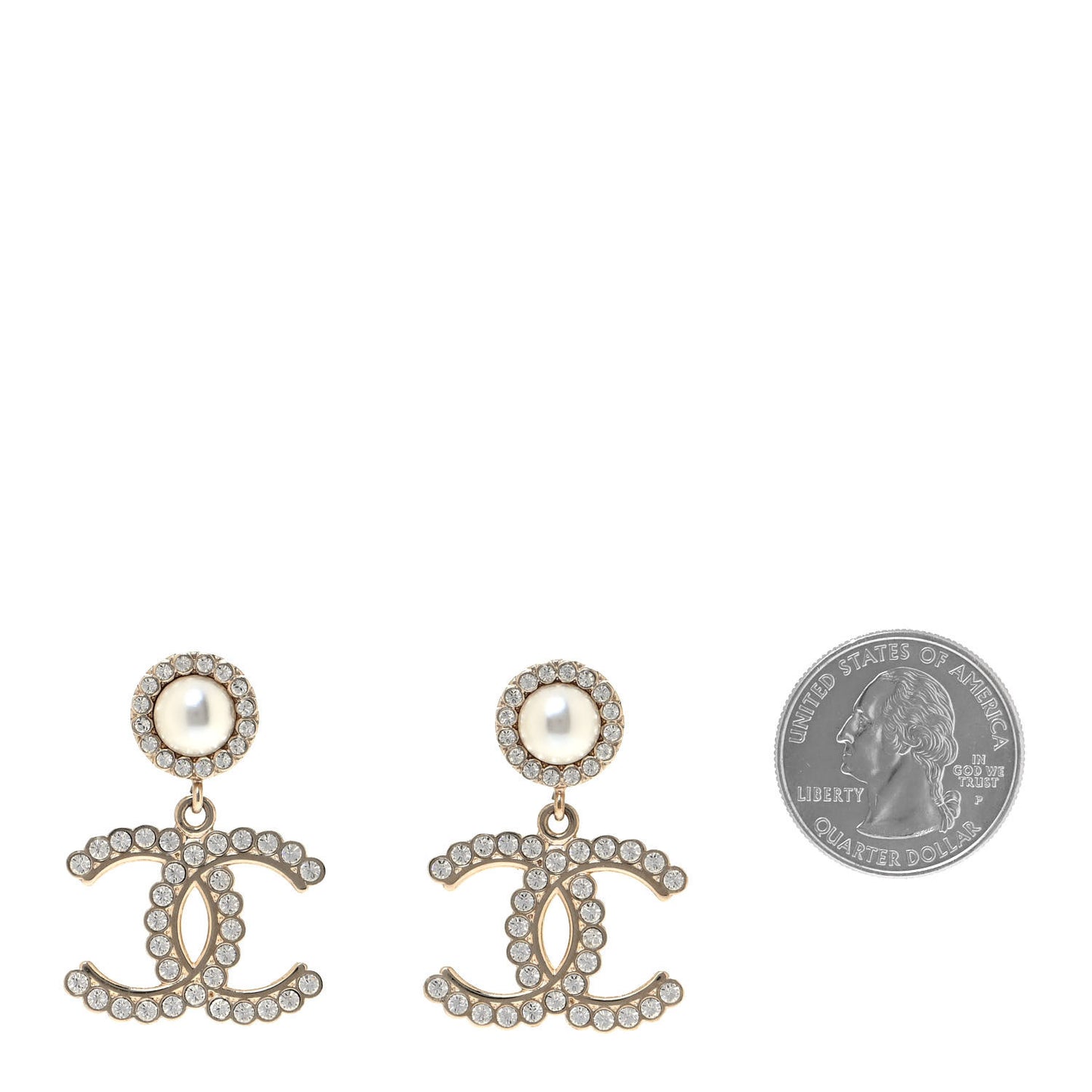 Crystal Pearl Bow-tiful CC Drop Earrings Gold