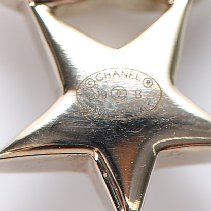 Chanel Crystal Pearl Charming Winter CC Star Heart Earrings Gold 4 of 5