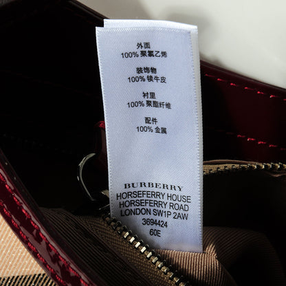 Burberry Patent Supernova Check Stars Small Hernville Hobo Berry Red 8 of 9