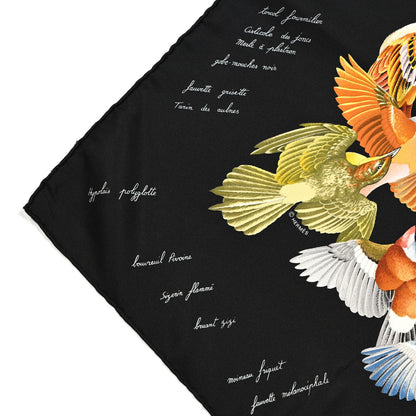 Hermes Silk L Intrus Birds Scarf 90 Black 4 of 5