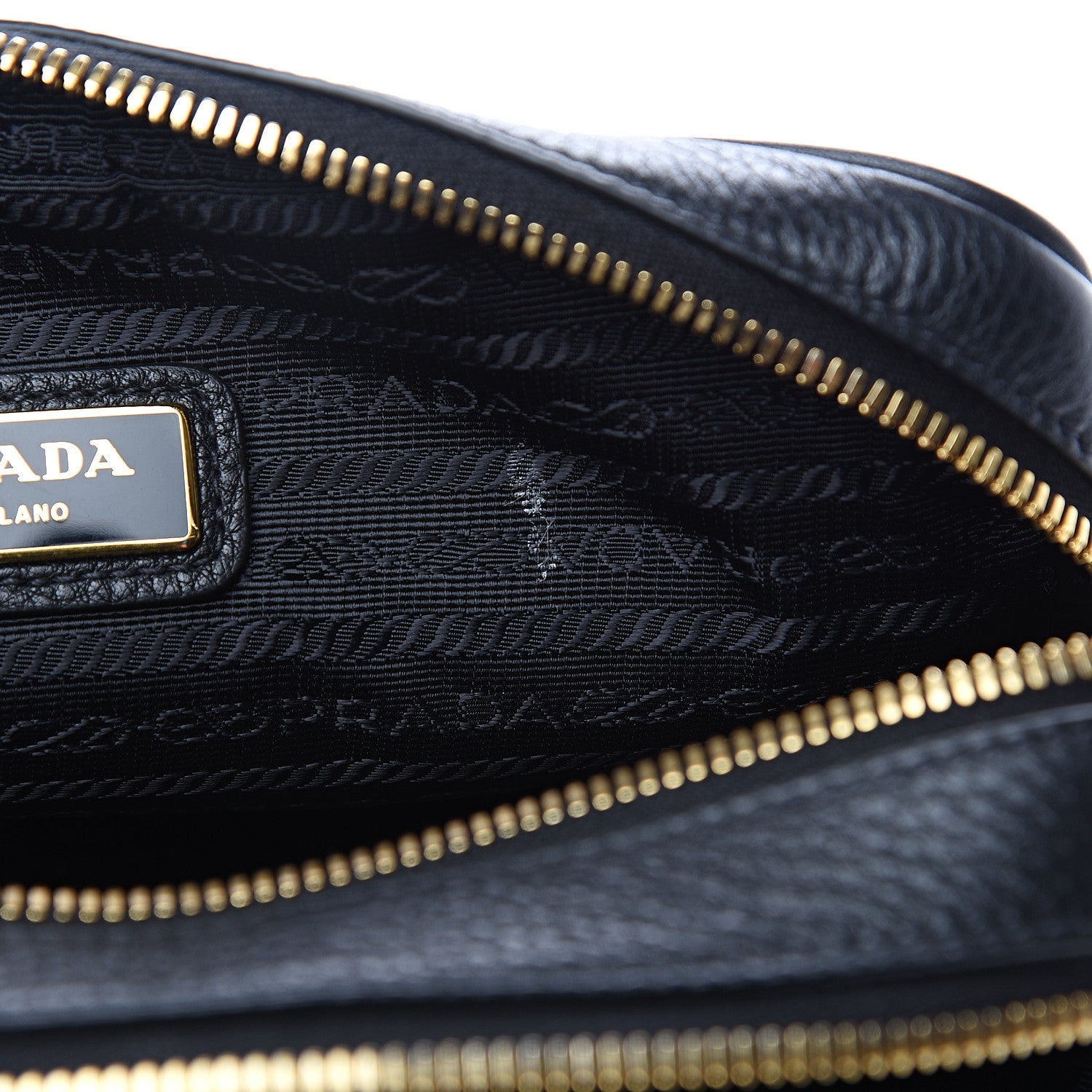 Prada Vitello Daino Medium Double Zip Shoulder Bag Black 7 of 10