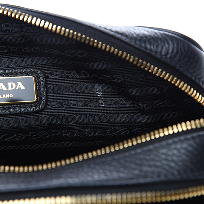 Prada Vitello Daino Medium Double Zip Shoulder Bag Black 7 of 10