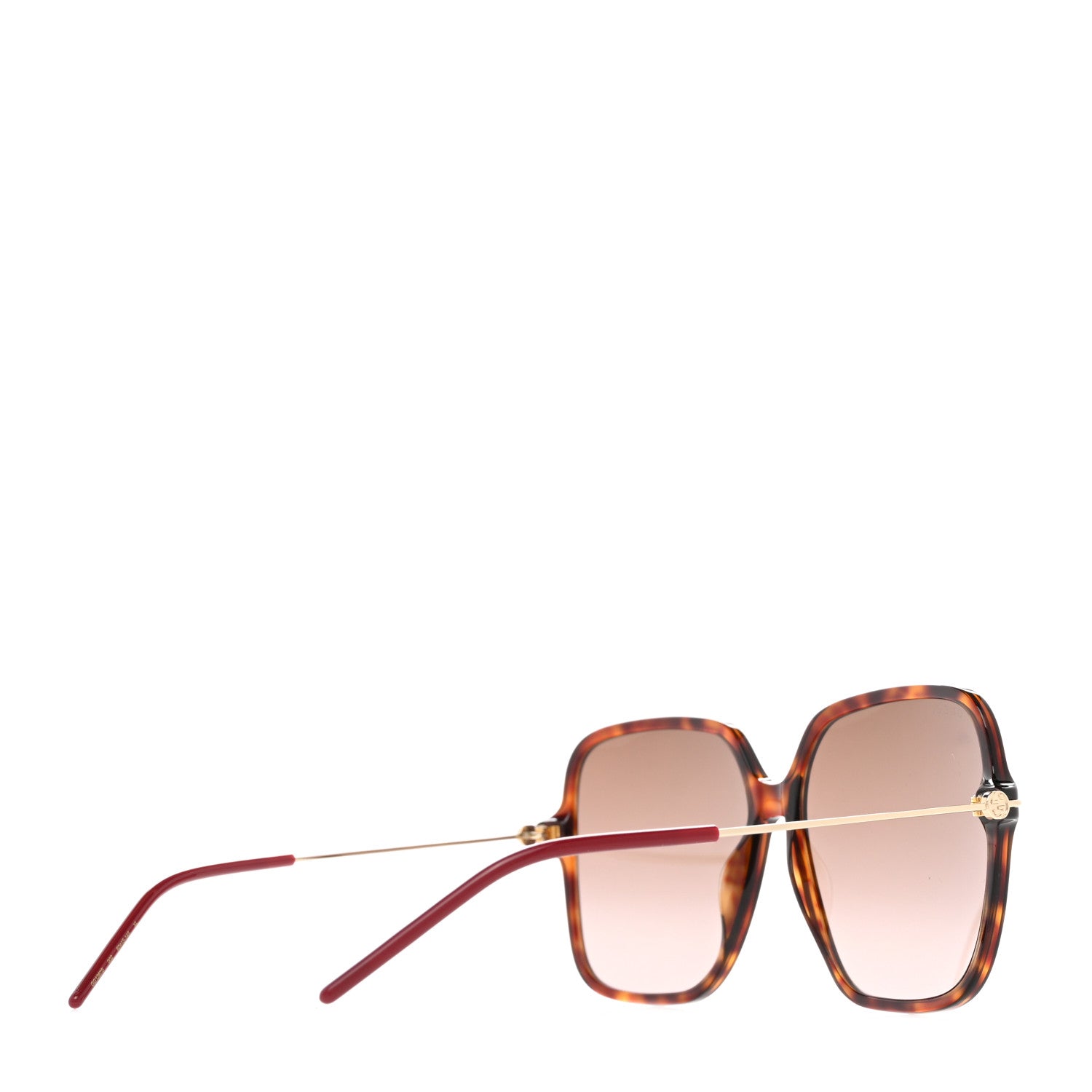 Gucci Squared Acetate Sunglasses GG1267S Havana Brown Gold 4 of 8
