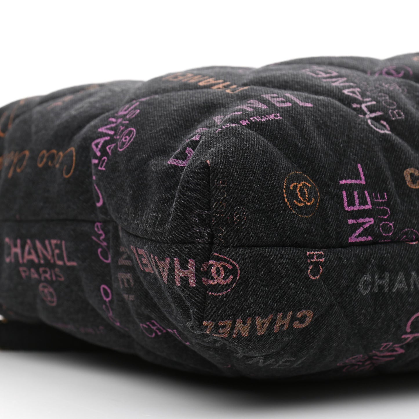 Denim Quilted Denim Mood Maxi Shopping Bag Black Multicolor