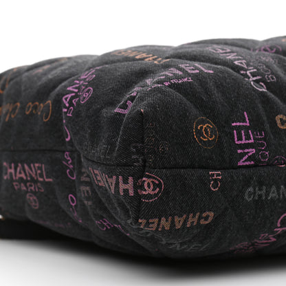 Chanel Denim Quilted Denim Mood Maxi Shopping Bag Black Multicolor 9 of 10