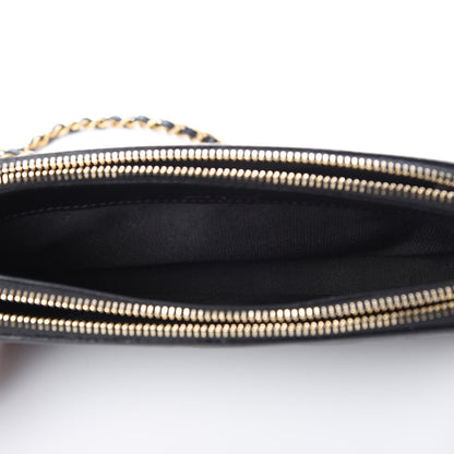 Chanel Caviar Quilted CC Filigree Clutch With Chain Black 7 of 9