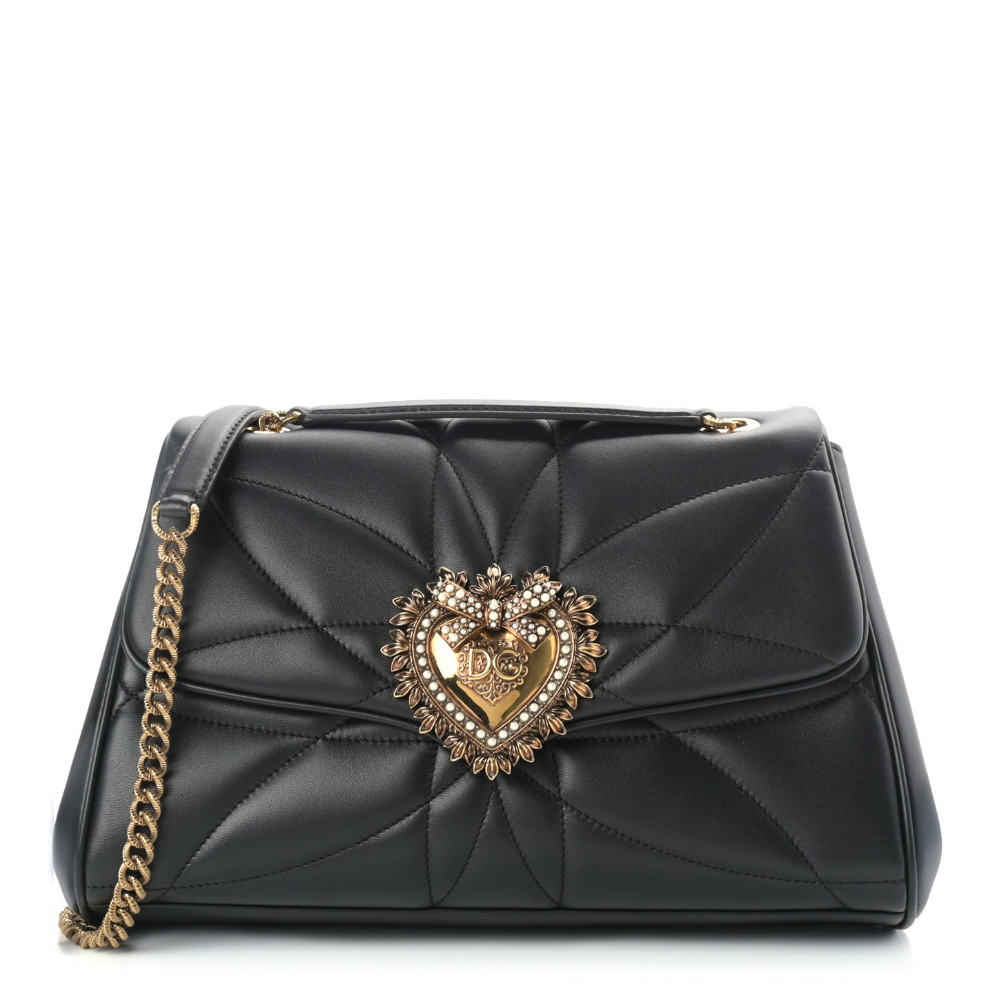 Lambskin Devotion Shoulder Bag Black