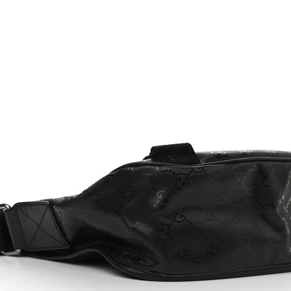 Gucci Imprime Monogram Medium Double Buckle Flap Messenger Bag Black 10 of 11