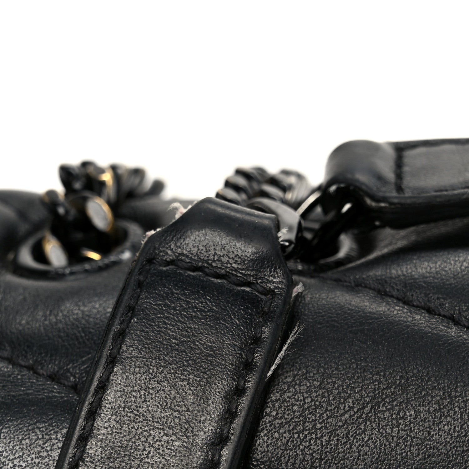 Saint Laurent Calfskin Y Quilted Monogram Monochrome Small Loulou Chain Satchel Black 13 of 14