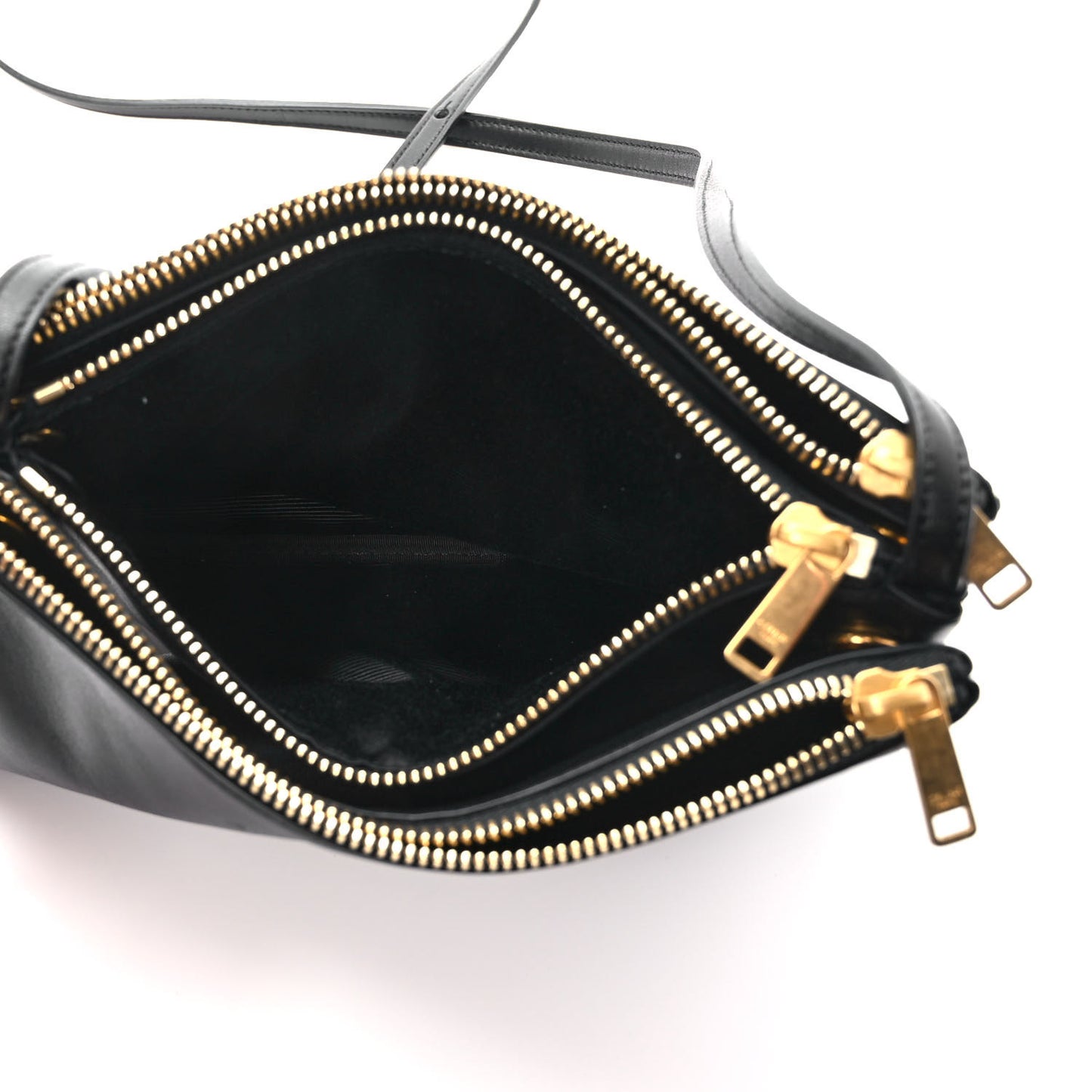 Lambskin Small Trio Crossbody Bag Black