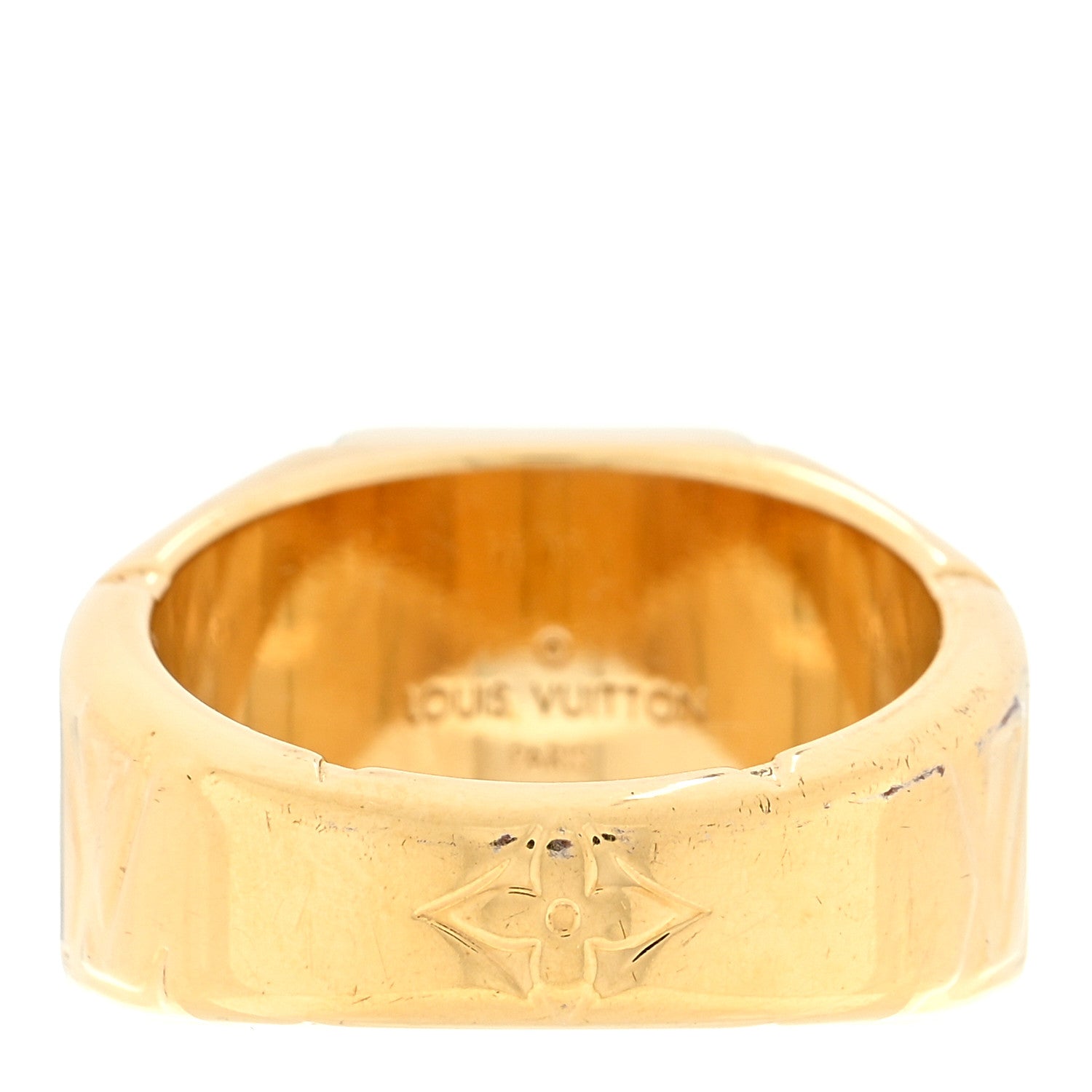 Louis Vuitton Monogram Signet Ring M 60/9 Gold 3 of 4