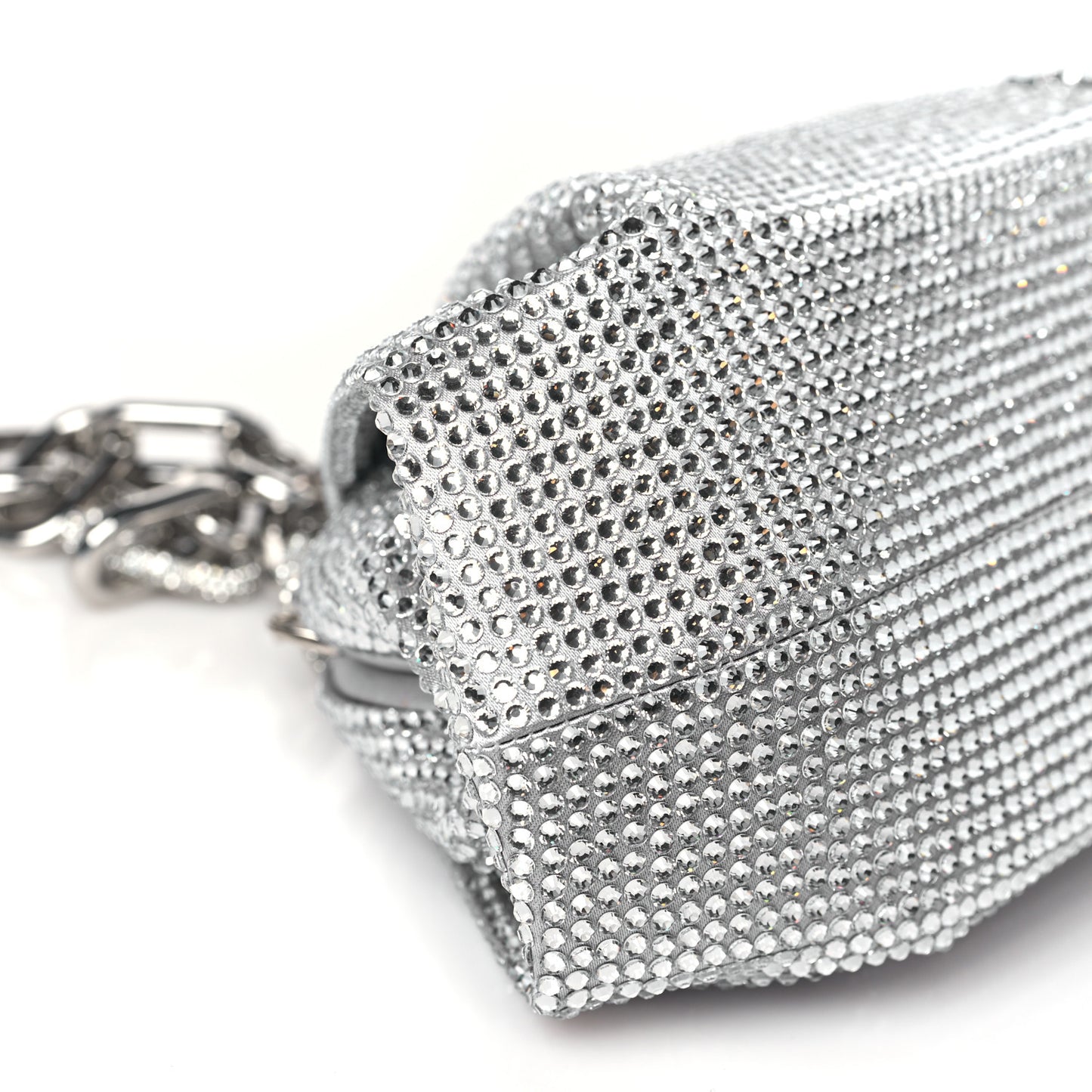 Swarovski Crystal Satin Gemma Clutch Silver