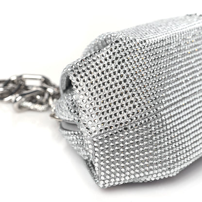Judith Leiber Swarovski Crystal Satin Gemma Clutch Silver 7 of 8