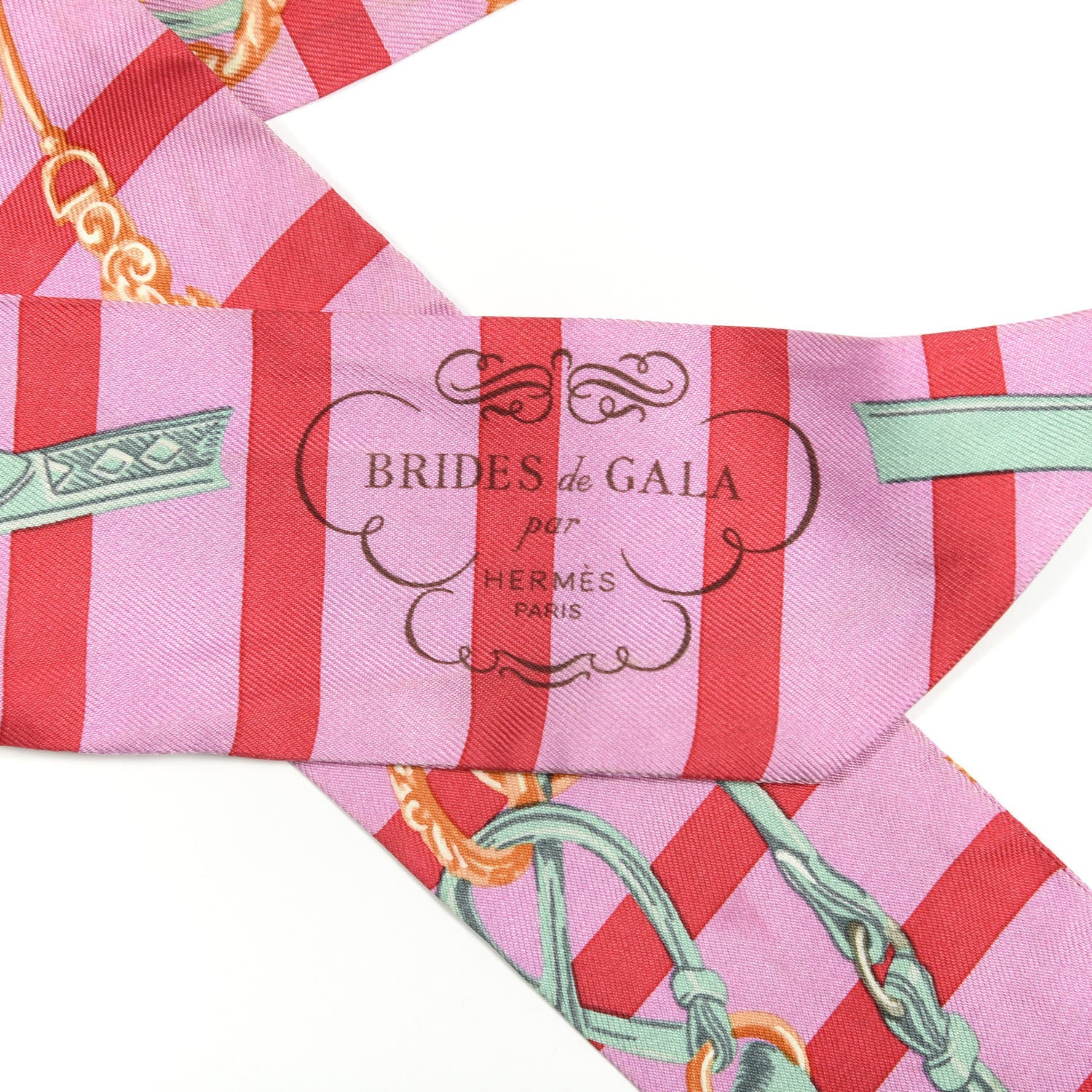 Hermes Silk Brides De Gala Bayaderes Twilly Rose Bonbon Rouge Vert Jade 3 of 5