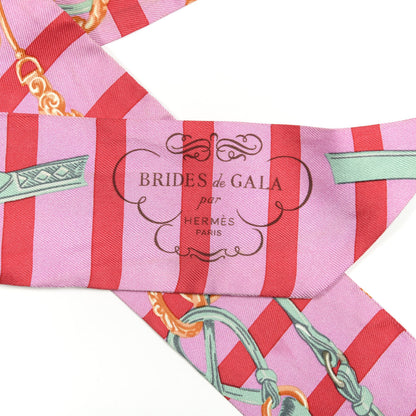 Hermes Silk Brides De Gala Bayaderes Twilly Rose Bonbon Rouge Vert Jade 3 of 5