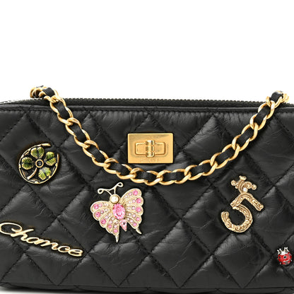 Chanel Aged Calfskin Lucky Charms 2.55 Reissue Small Clutch With Chain Black 11 of 13