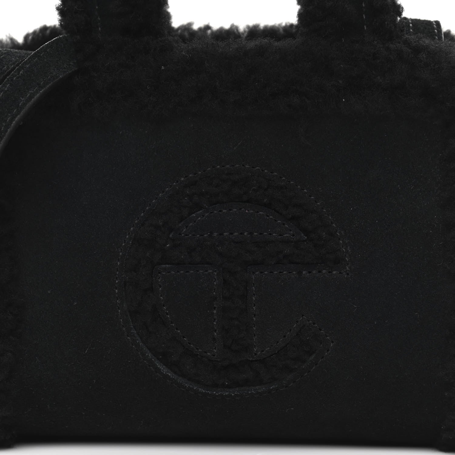 Telfar X UGG Suede Shearling Small Shopping Bag Black 9 of 14