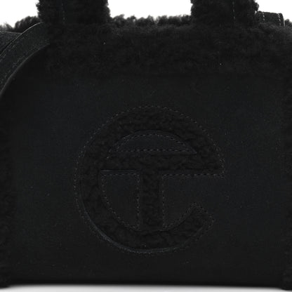 Telfar X UGG Suede Shearling Small Shopping Bag Black 9 of 14