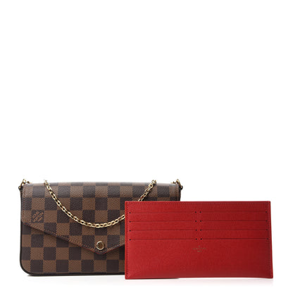 Louis Vuitton Damier Ebene Pochette Felicie Chain Wallet 3 of 11