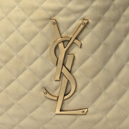 Saint Laurent Nubuck Suede Quilted Maxi Icare Shopping Tote Beige 9 of 11