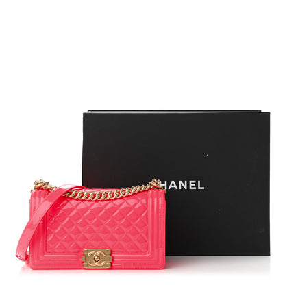 Chanel Patent Quilted Medium Boy Flap Pink 10 of 10