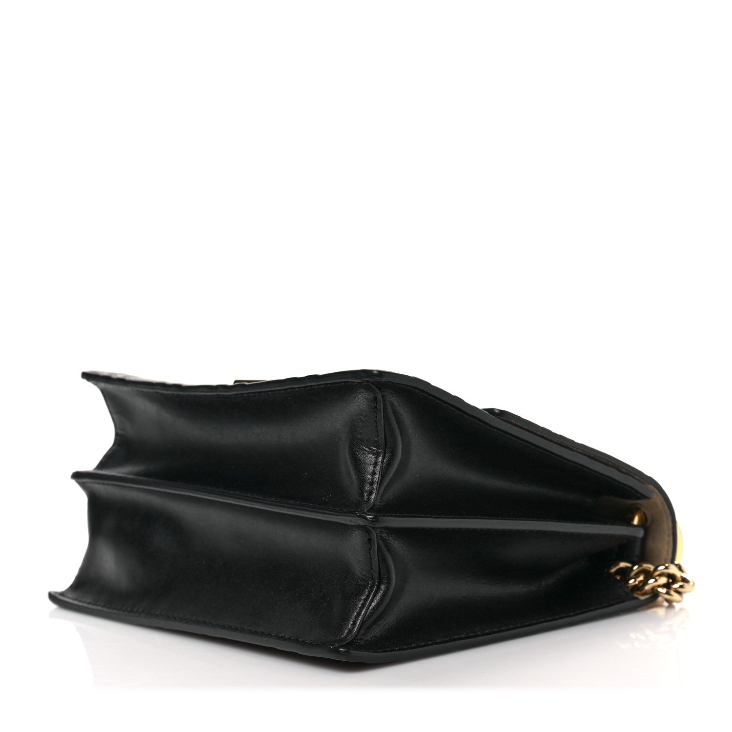 Fendi Vitello Liberty Bi-Color FF 1974 Embossed Small Kan U Shoulder Bag Maya Black 7 of 7