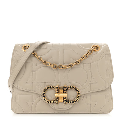 Salvatore Ferragamo Calfskin Quilted Gancini Flap Bag Peony 1 of 13