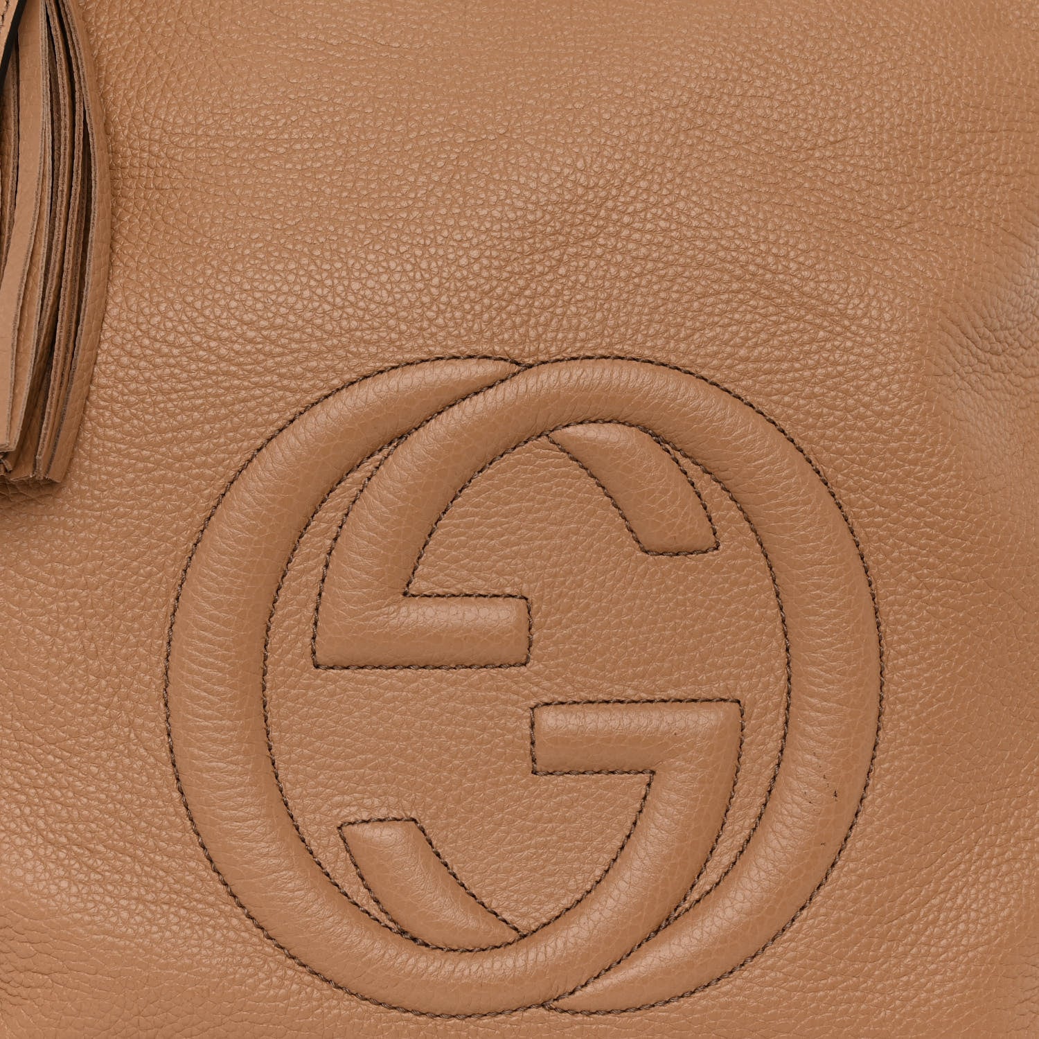 Gucci Pebbled Calfskin Large Soho Hobo Camelia 7 of 9