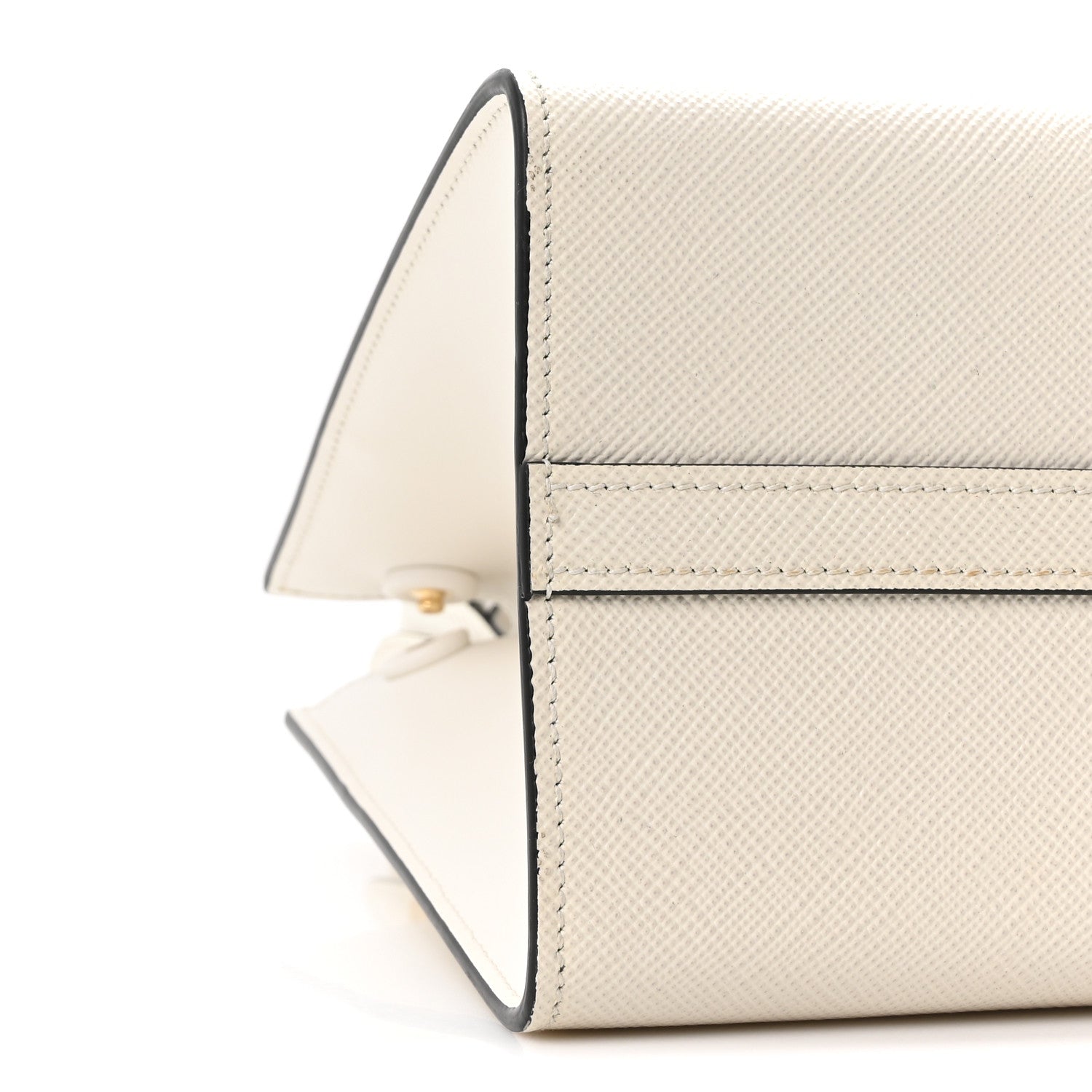 Prada Saffiano Cuir Calfskin Small Monochrome Top Handle Tote White 7 of 8