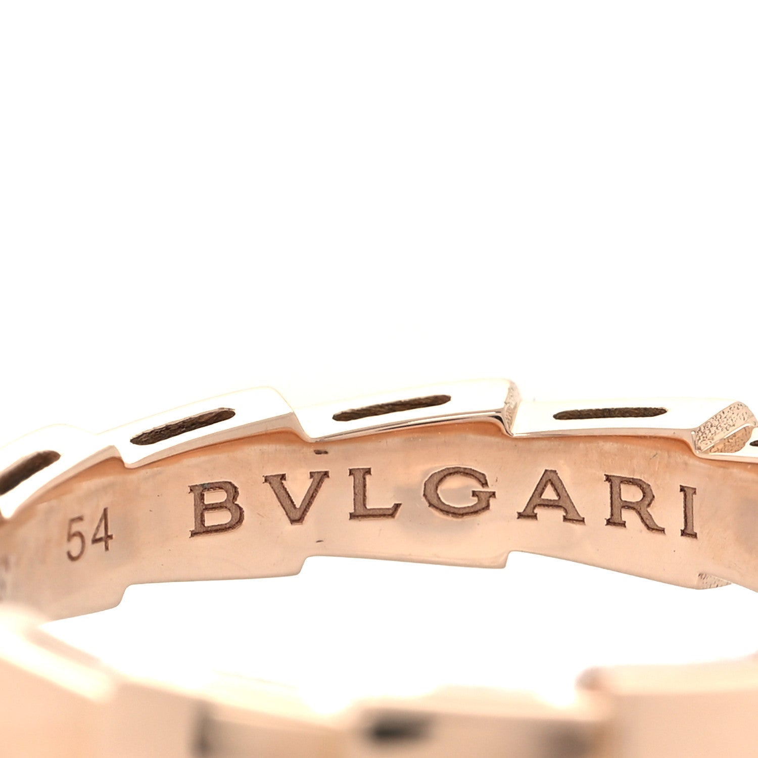 Bulgari 18K Rose Gold Serpenti Viper Band Ring 54 6.75 4 of 7