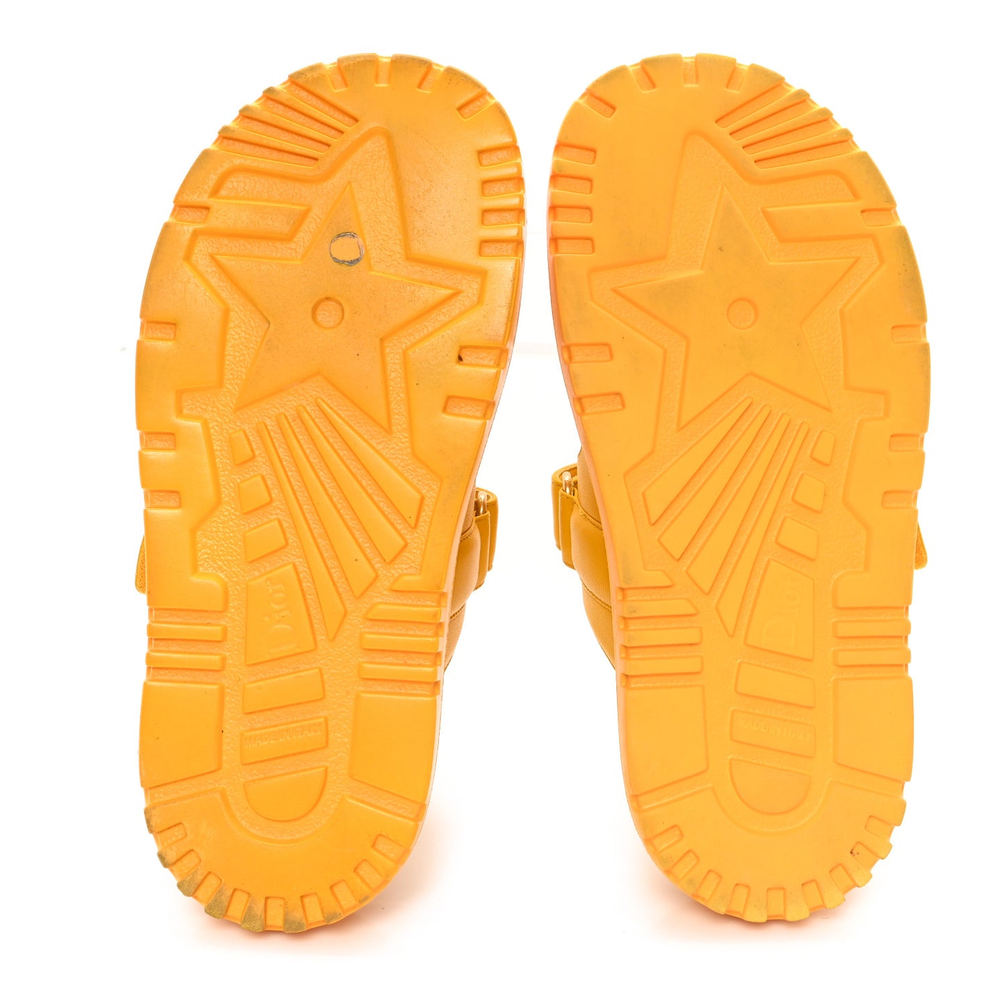 Lambskin Dioract 10mm Slide Sandals 36.5 Amber Yellow