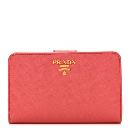 Prada Saffiano Metal Compact Wallet Rubinho 1 of 7