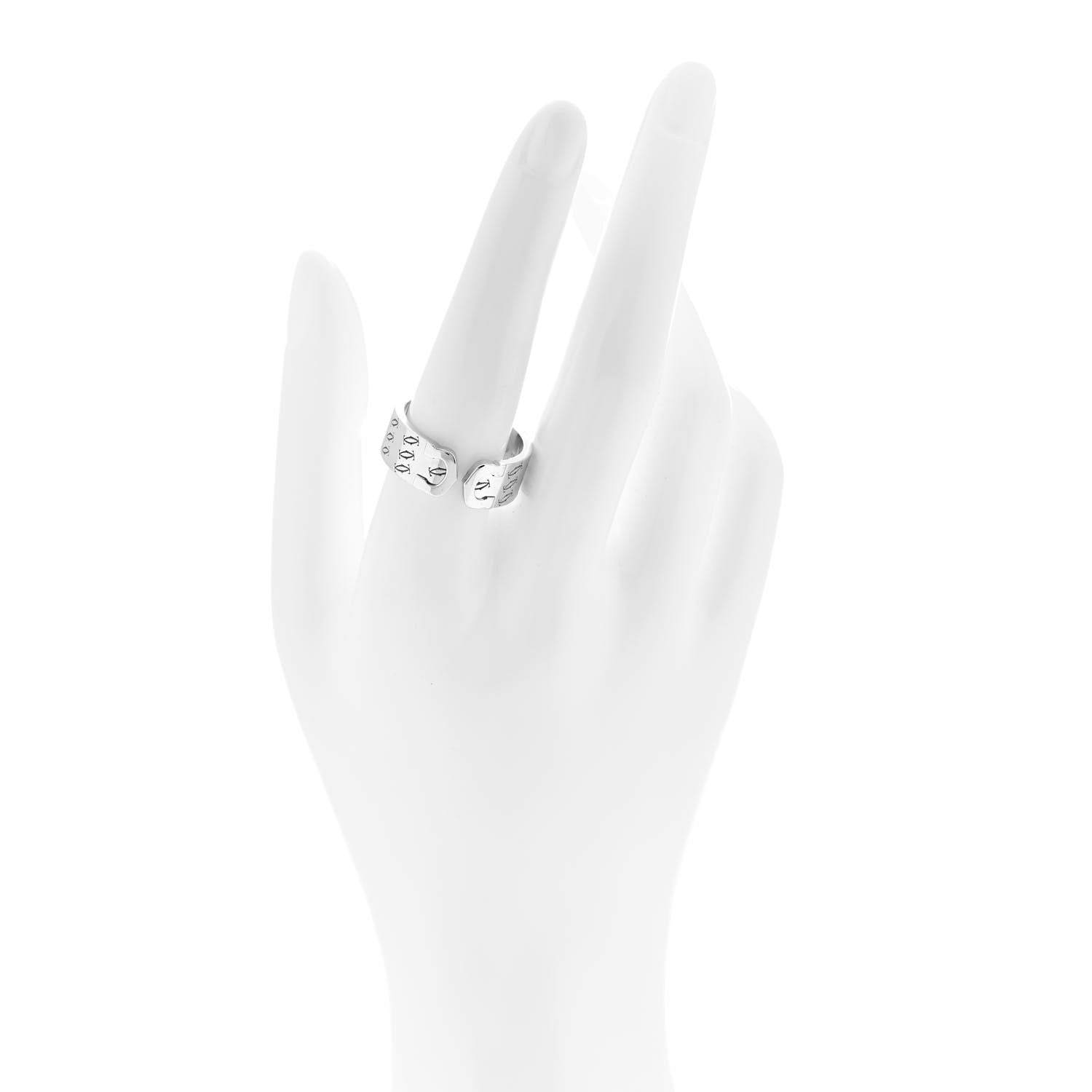 Cartier 18K White Gold C De Cartier Christmas Ring 60 9 2 of 5