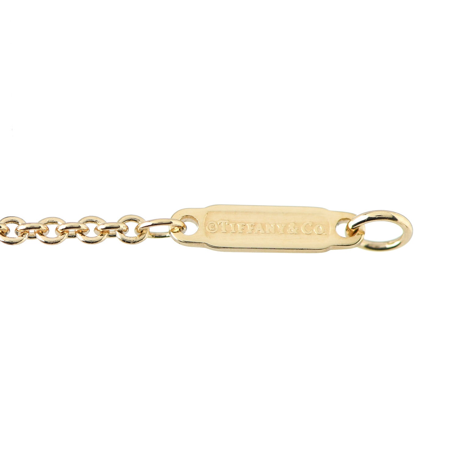 Tiffany 18K Yellow Gold Diamond Tag Chain Bracelet 4 of 4