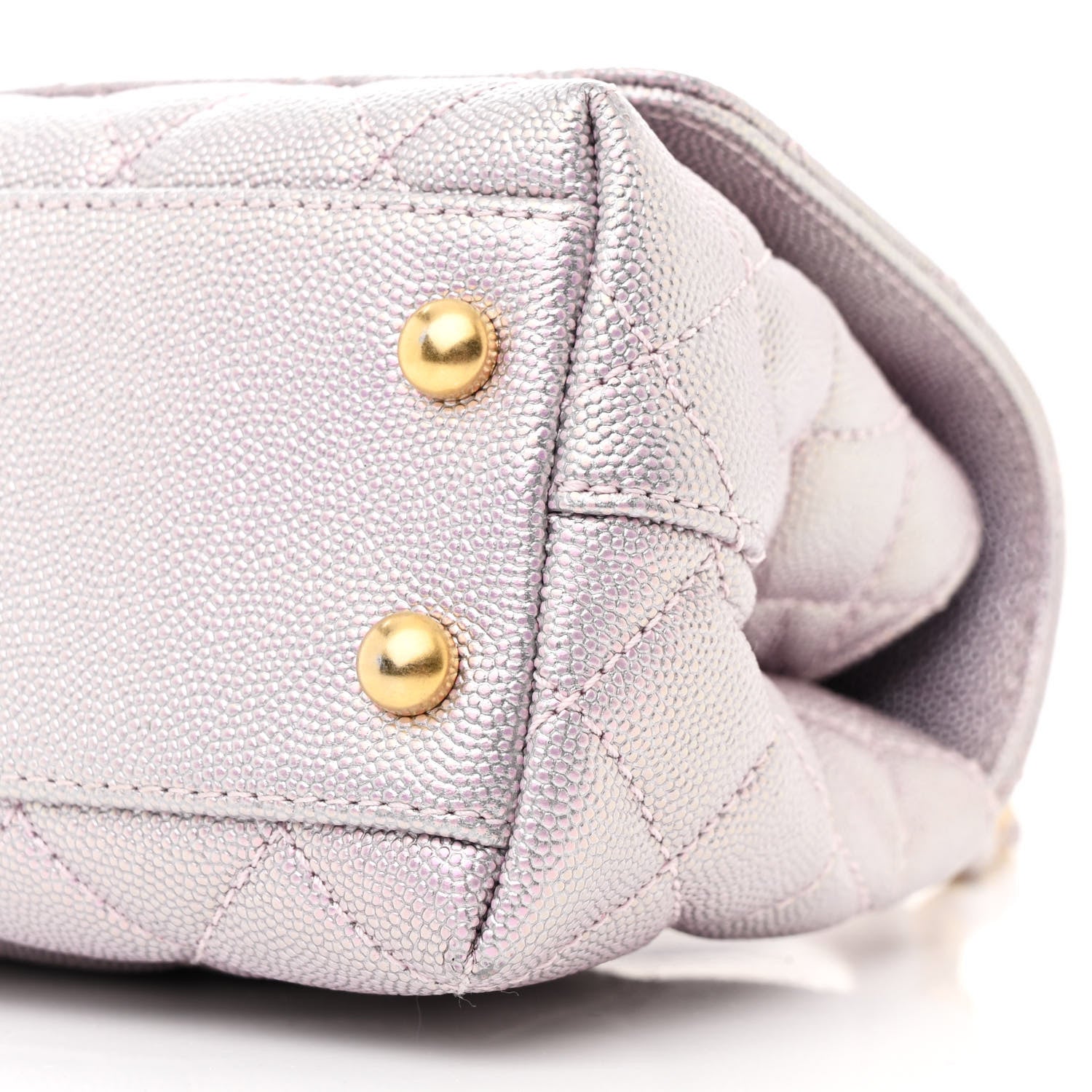 Chanel Metallic Caviar Quilted Extra Mini Coco Handle Flap Light Pink 11 of 12