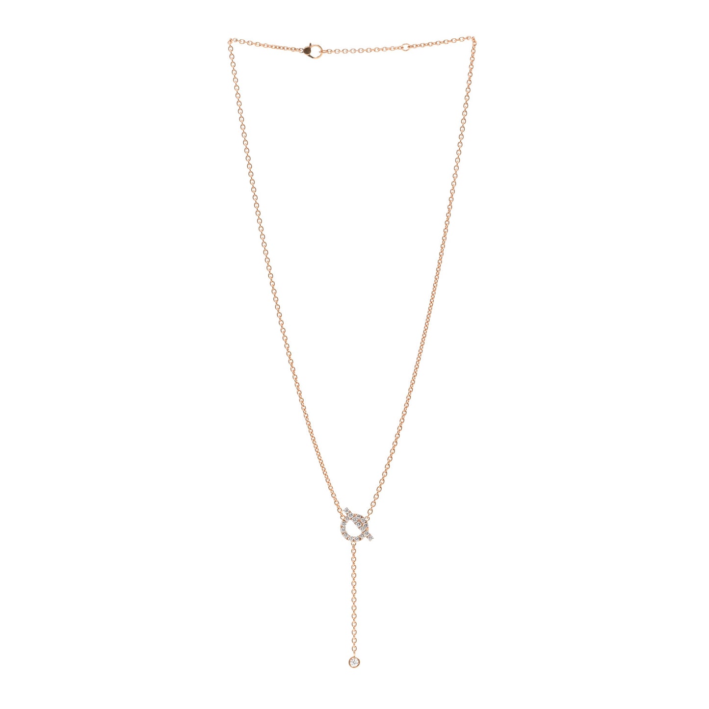 18K Rose Gold Diamond Finesse Lariat Necklace