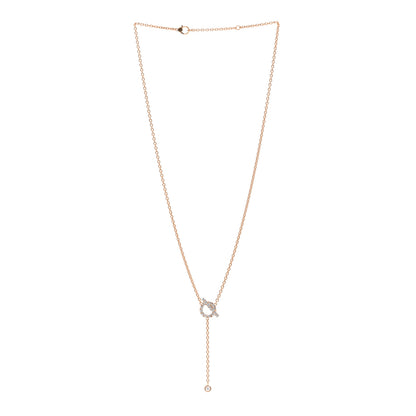 Hermes 18K Rose Gold Diamond Finesse Lariat Necklace 3 of 4