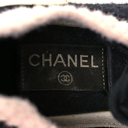 Chanel Mixed Fabrics Knit Sneakers 38 Black Red Pink 7 of 9