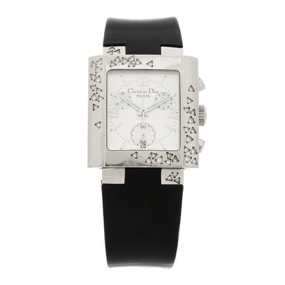 Christian Dior Stainless Steel Rubber Diamond 31mm Riva Quartz Watch 1 of 4