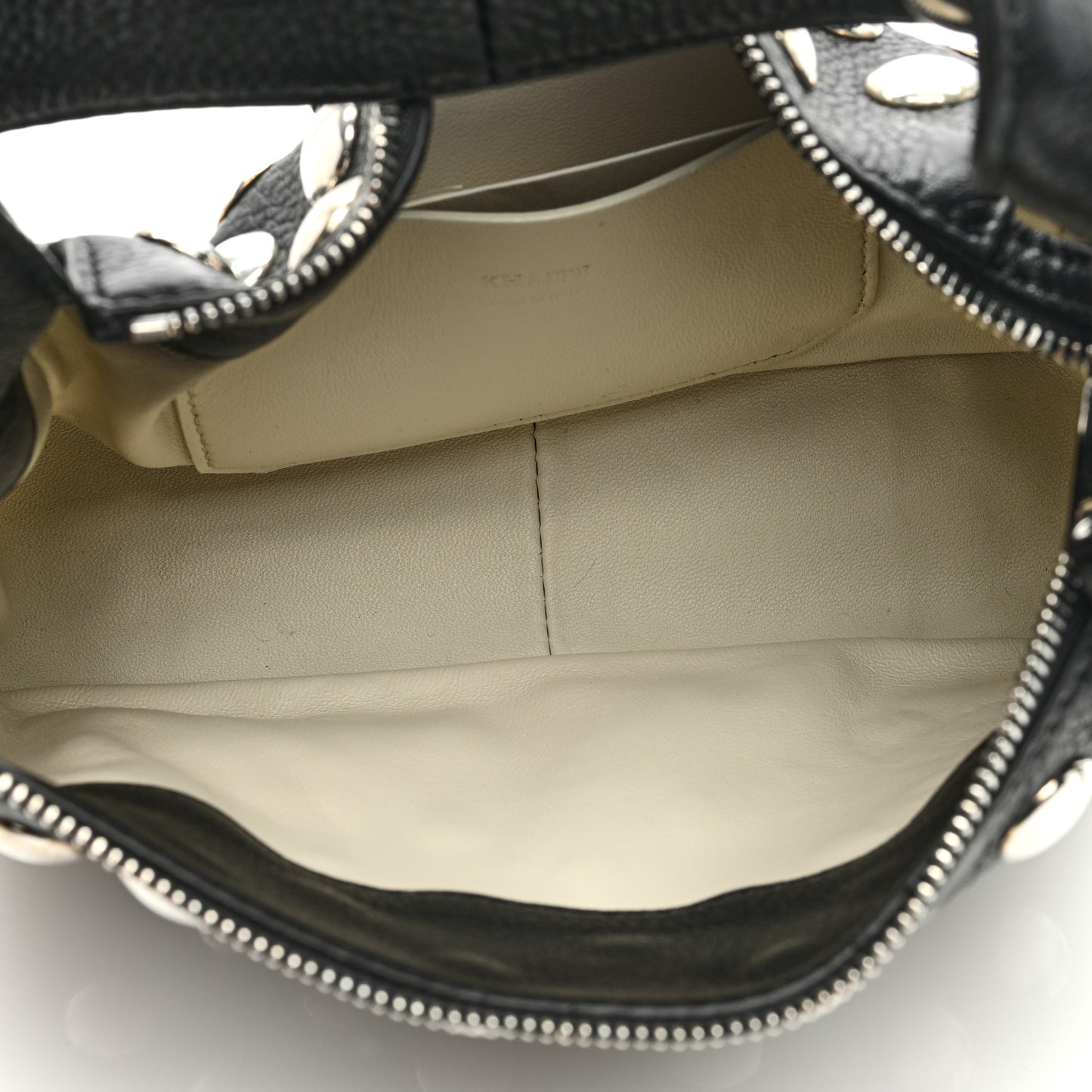 Pebbled Sport Calfskin Studded Small Elena Black